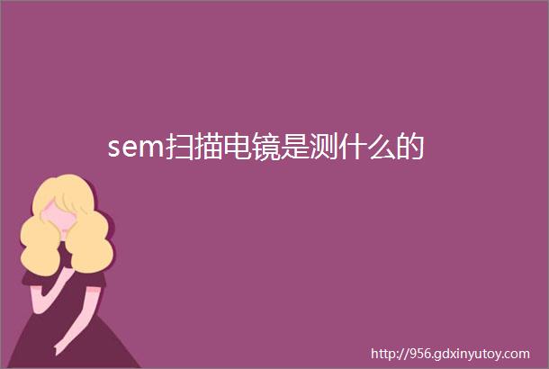 sem扫描电镜是测什么的