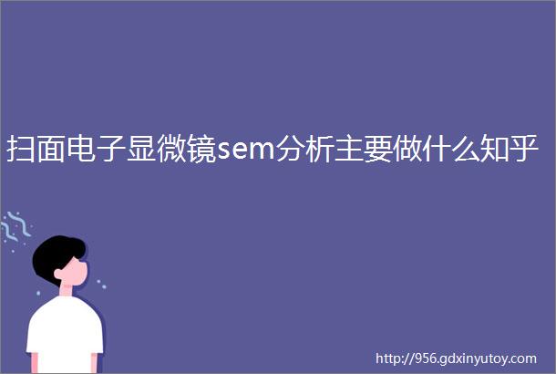 扫面电子显微镜sem分析主要做什么知乎